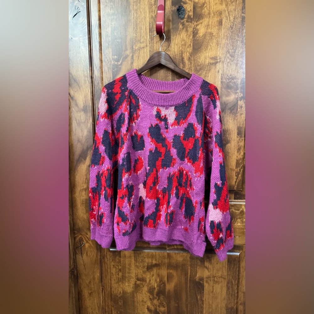 Entro Purple and Red Patterned Sweater - Picture 6 of 7